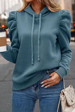 Plain Hooded Drawstring Sweatshirt