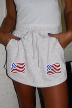 French Terry Drawstring Mini Skort with Pockets