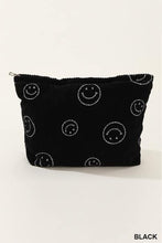 Corduroy smile cosmetic clutch bags