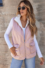 Fleece Lined Quilted Zip up Vest Coat