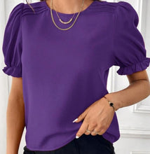 Pin-Tuck Puff Sleeves Top