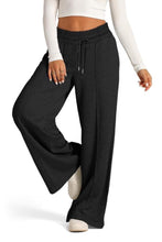 Solid Color High Waist Wide Let Pants