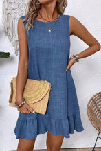 Ashleigh Blue Knot Scoop Back Ruffle Hem Sleeveless Dress