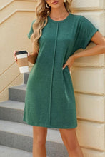 Solid Exposed Seam Jersey Dress