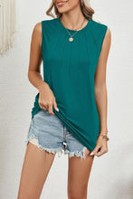 Plain Pin Tuck Jersey Tank Top