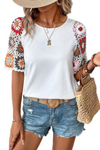 Floral Crochet Short Sleeve Top