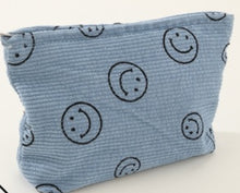 Corduroy smile cosmetic clutch bags
