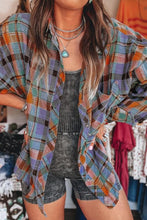 Plaid print loose fit vintage shirt