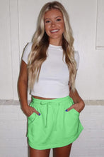 French Terry Drawstring Mini Skort with Pockets