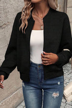Solid Color Zipper Baseball Jacket