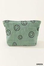 Corduroy smile cosmetic clutch bags
