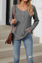 Striped Button Long Sleeve