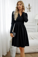 Cross Belt Puff Sleeve Dress