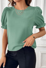 Pin-Tuck Puff Sleeves Top
