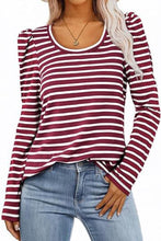Crew Neck Striped Long Sleeve