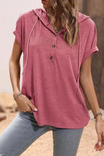 Buttoned Jersey Hoody Top