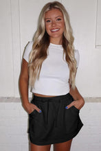 French Terry Drawstring Mini Skort with Pockets
