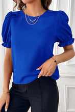 Pin-Tuck Puff Sleeves Top