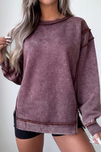 Mineral Wash Exposed Seam Side Slit Sweatshirt