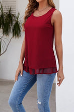 Solid Color Ruffle Hem Tank Top