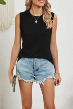 Plain Pin Tuck Jersey Tank Top