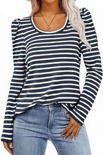 Crew Neck Striped Long Sleeve