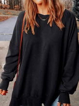 Drop Shoulder Ribbed Trim Oversized Sweatshirt