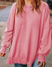 Drop Shoulder Ribbed Trim Oversized Sweatshirt