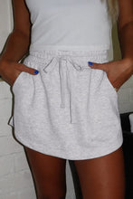 French Terry Drawstring Elastic Waistband Skorts with Pockets
