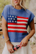 Flag Graphic Short Sleeve Sweater