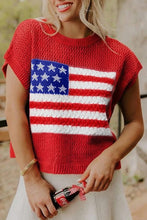 Flag Graphic Short Sleeve Sweater