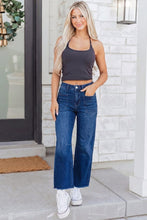 Beau Blue Frayed Cropped Straight Jeans