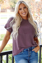 Corded Knit Mock Neck T Shirt