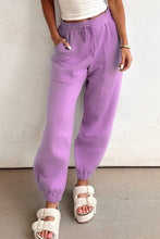 Drawstring Elastic Waistband Solid Color Jogger Pants