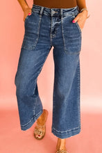 Cropped High Rise Wide Leg Jeans