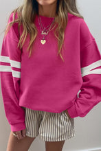 Varsity Striped Detail Drop Shoulder Oversized Sweatshirt