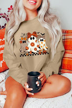 Cute Halloween Ghost Printed Drop Shoulder Baggy Sweatshirt