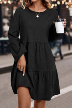 Lantern Sleeve Tiered Dress
