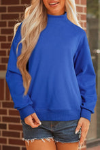 Oversize Drop Shoulder Reversible Mock Neck Sweatshirt