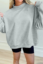 Oversize Drop Shoulder Reversible Mock Neck Sweatshirt
