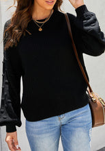 Cropped Knit Sweater With Lantern Sleeves