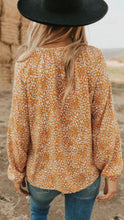 Leopard Patch Design With Long Puff Sleeves