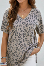 V Neck Front Pocket Leopard Top