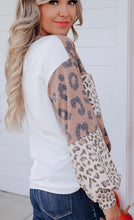 Leopard Color Block Patchwork Long Sleeve Top