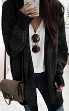 Plaid Knitted Long Open Front Cardigan