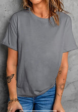 Solid Color Crew Neck Tee