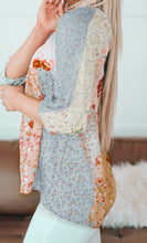 Multicolor V Neck Mixed Floral Babydoll Top