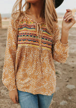 Leopard Patch Design With Long Puff Sleeves