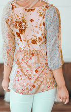 Multicolor V Neck Mixed Floral Babydoll Top